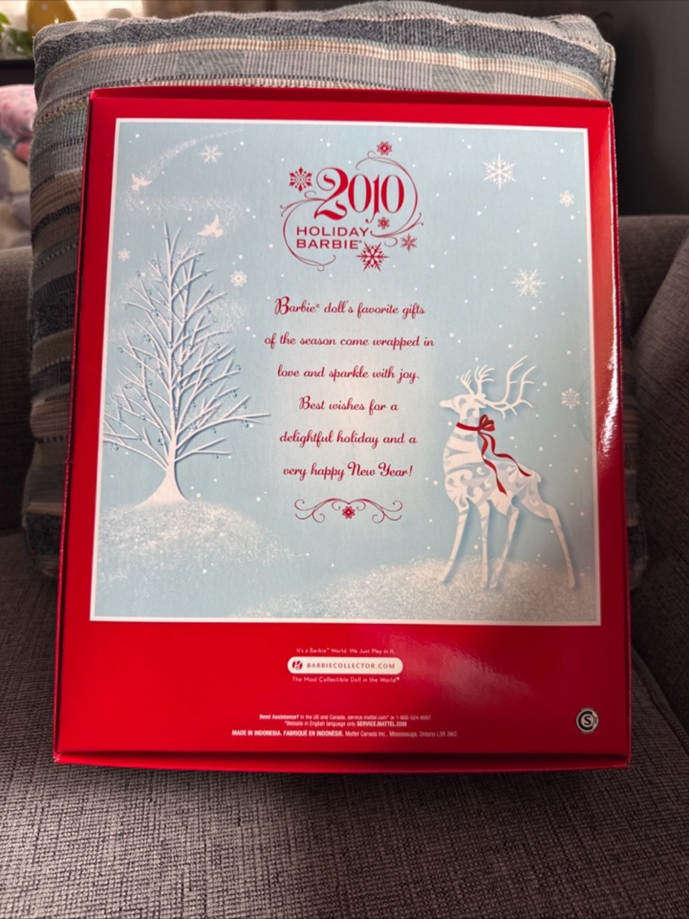2010 Holiday Barbie in Red and White Gown. NIB - Picture 3 of 9